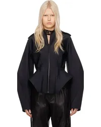 Thierry Mugler Black Corseted Scuba Jacket Black