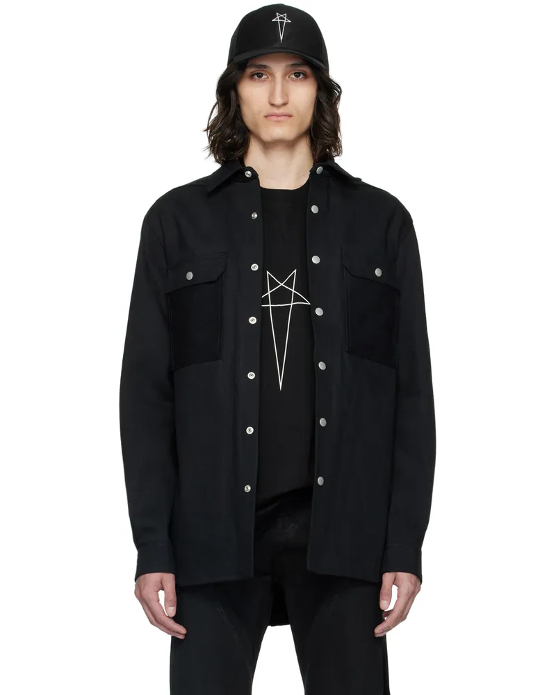 DRKSHDW by Rick Owens Black Press-Stud Denim Shirt 09