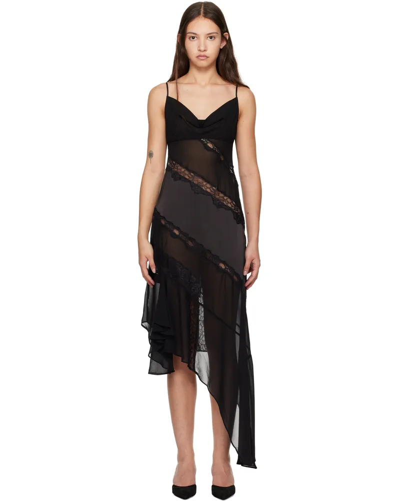 GUIZIO Black Leah Midi Dress Black