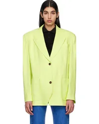 pushBUTTON Green Folded Point Blazer Lime