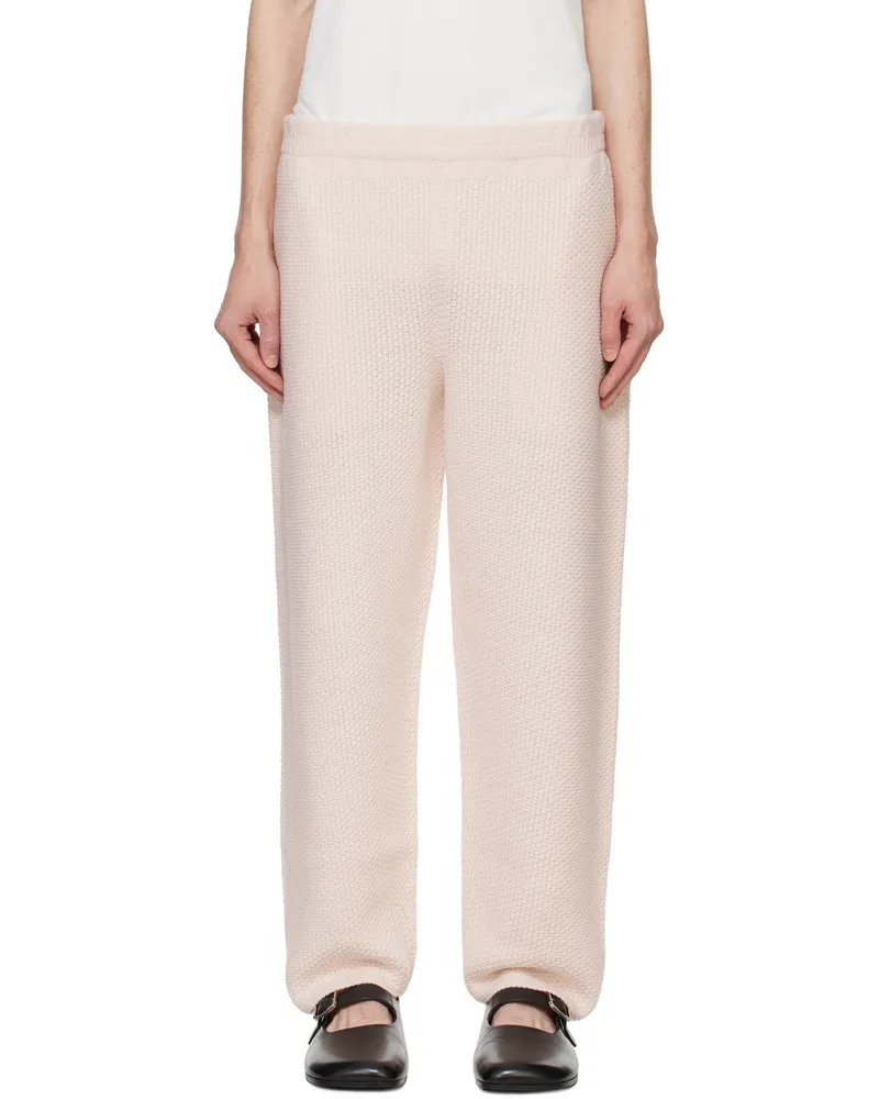 Issey Miyake Pink Rustic Knit Sweatpants 21-light