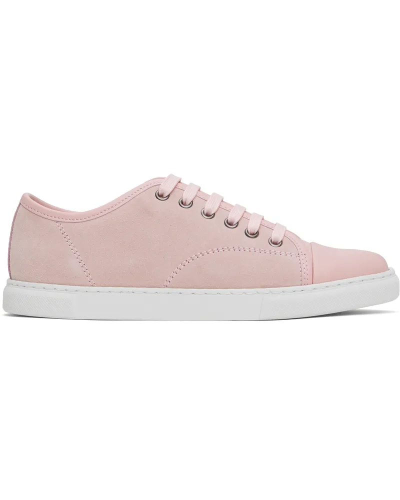 Lanvin Pink DBB1 Leather & Suede Sneakers Pale