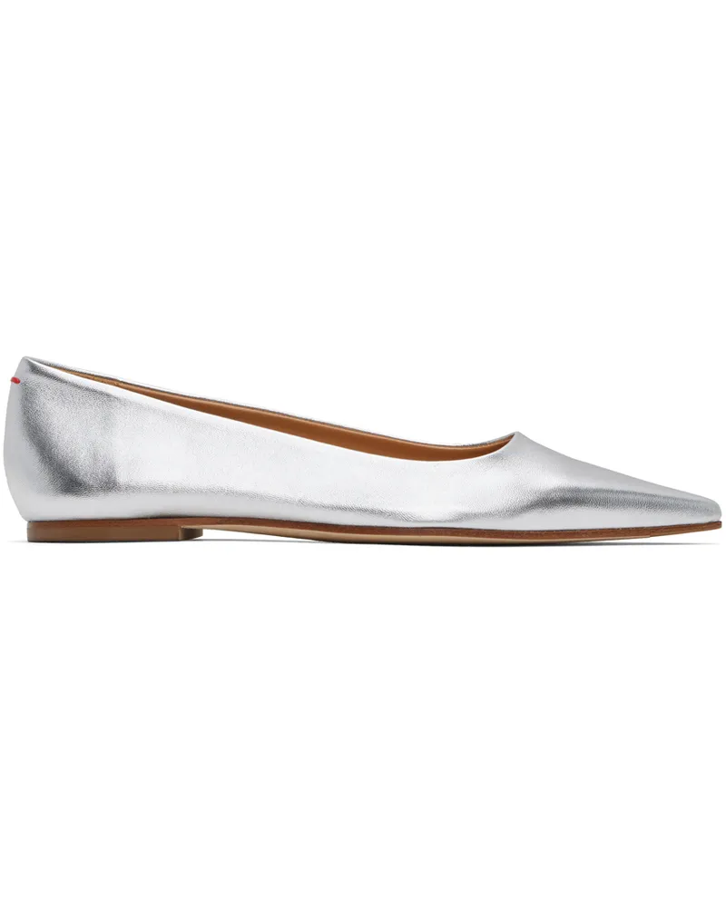 aeyde Silver Cassy Ballerina Flats Silver