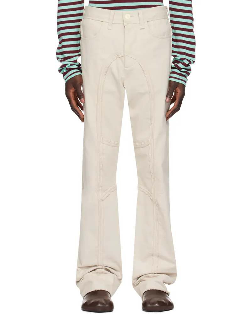Edward Cuming Off-White Raw Edge Jeans Cream