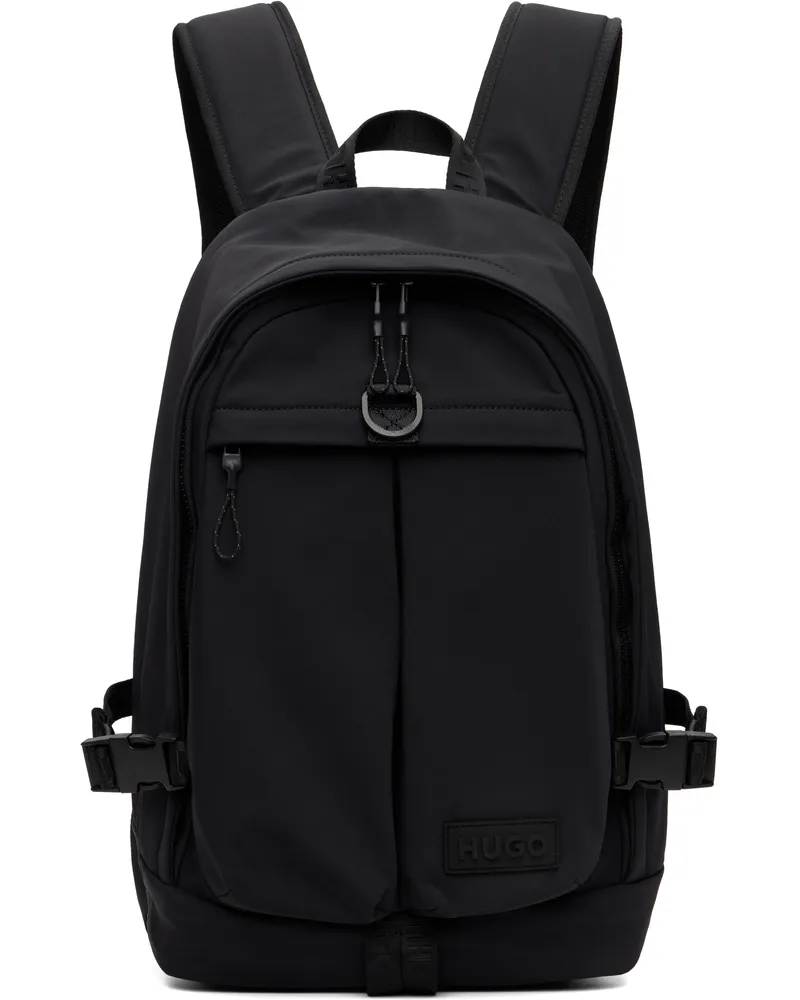 HUGO BOSS Black Logo Patch Backpack 001-black