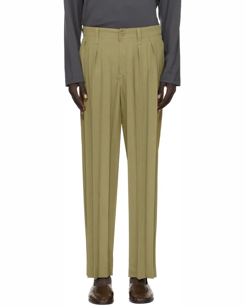 Issey Miyake Khaki Edge Ensemble Trousers 65-khaki