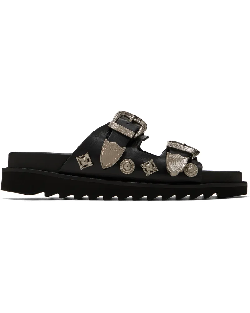 Toga Black Buckle Sandals Aj844