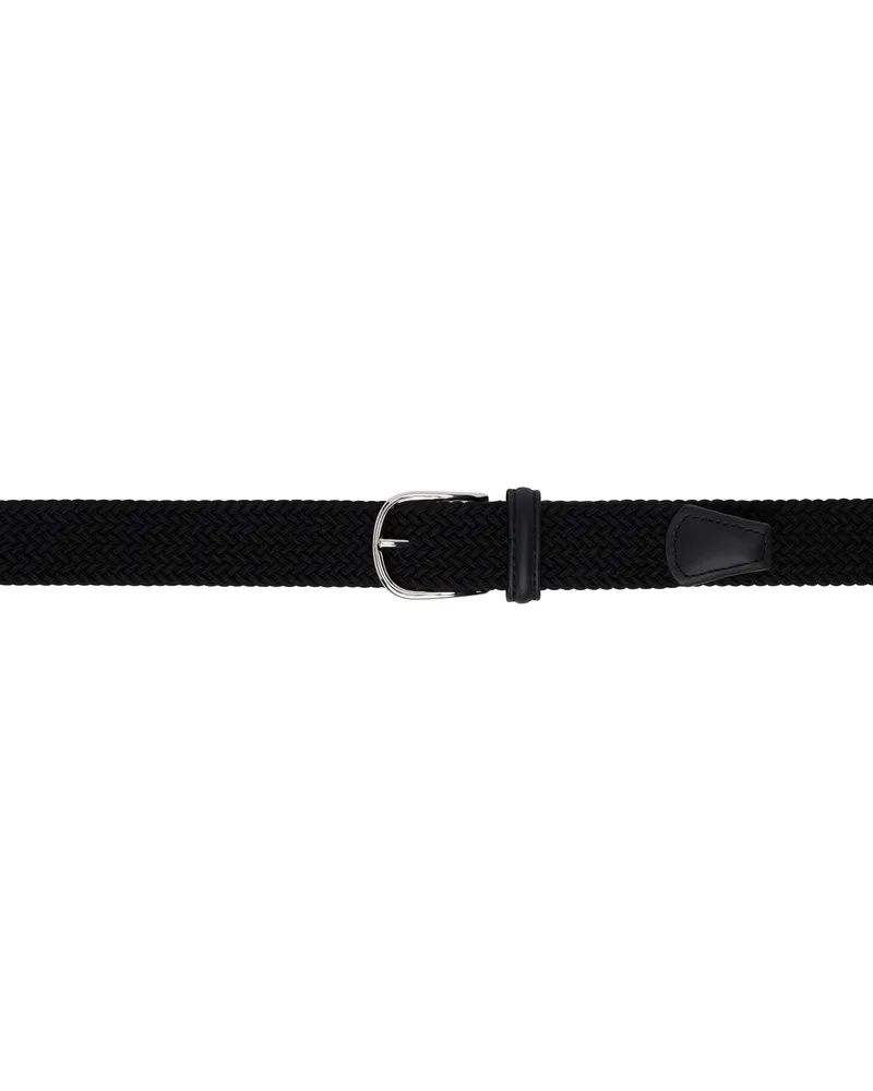 Anderson's Black Classic Plain Elastic Woven Belt N1-n1