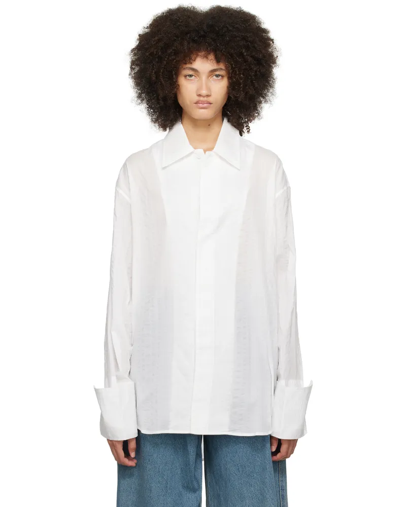 Subtle Le Nguyen White Droptail Shirt White