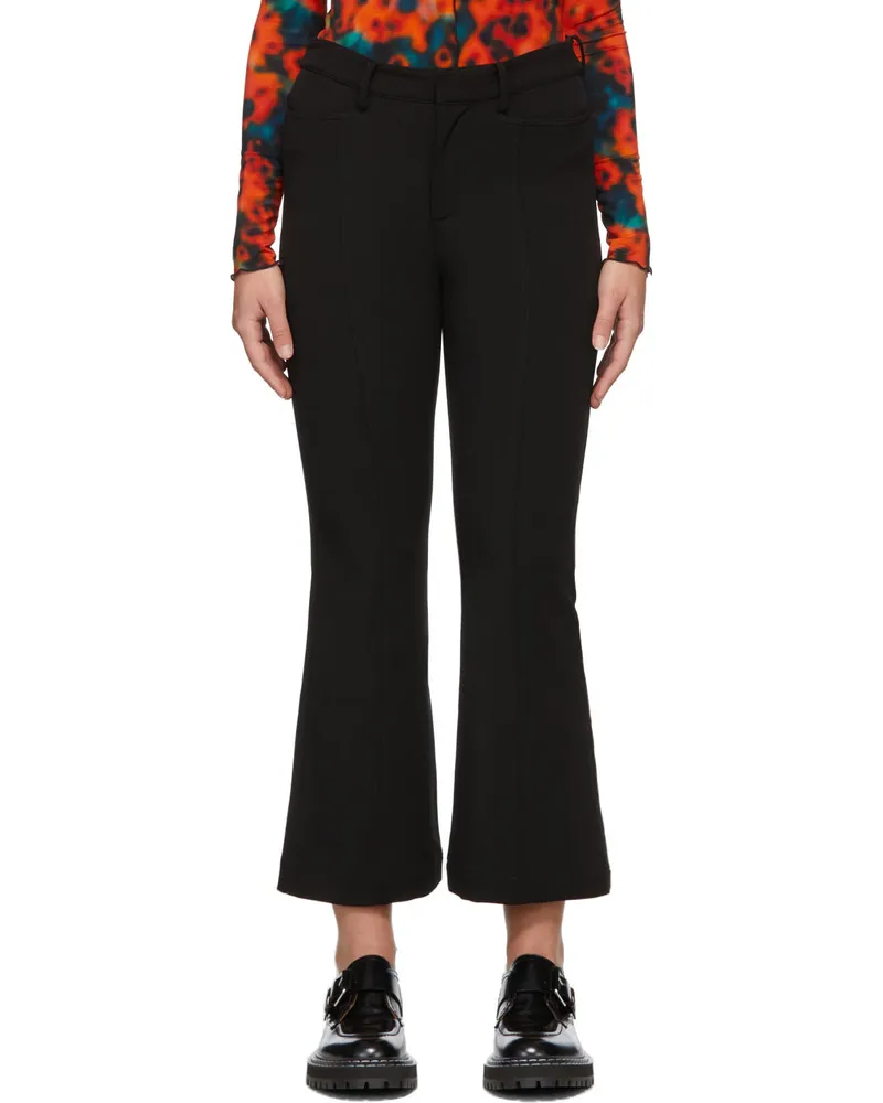 Proenza Schouler Black Proenza Schouler White Label Crepe Flare Trousers 001