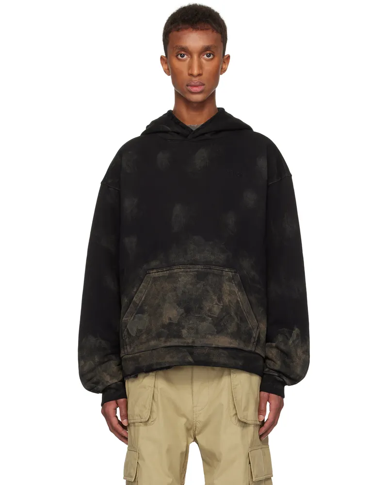 WE 11 DONE Black Muddy Hoodie Black
