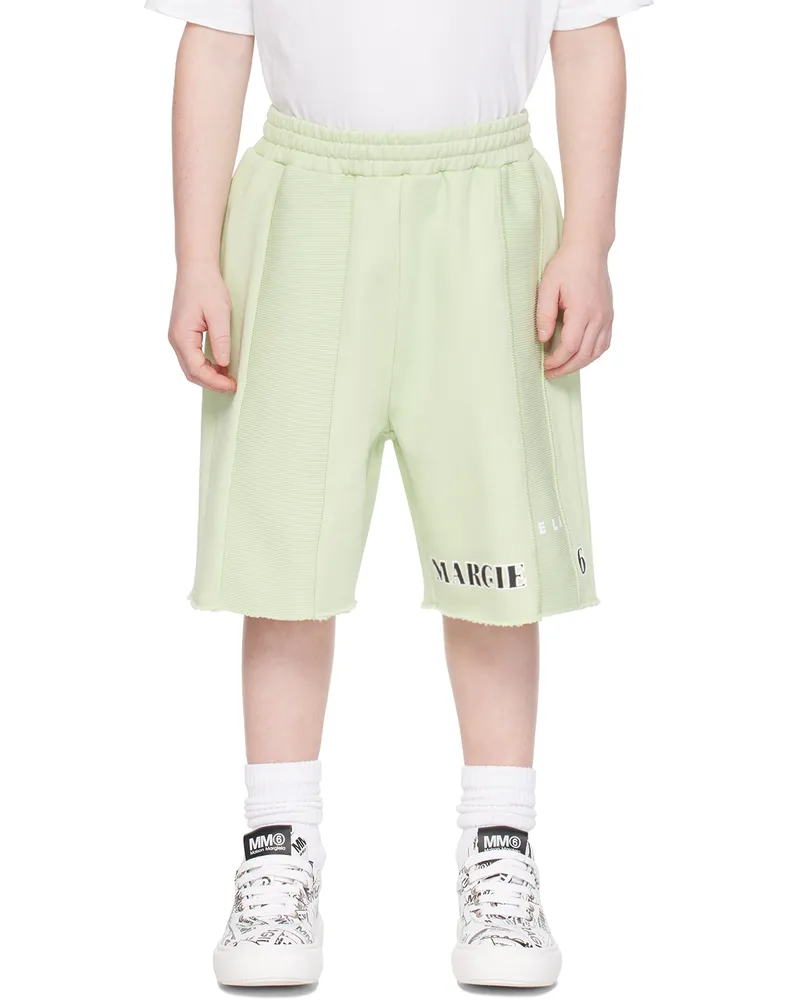 Maison Margiela Kids Green Printed Shorts M6511