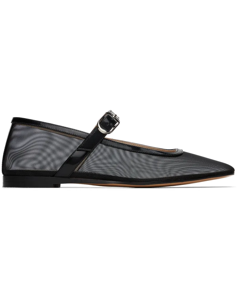 Le Monde Béryl Black Mesh Mary Jane Ballerina Flats Bla