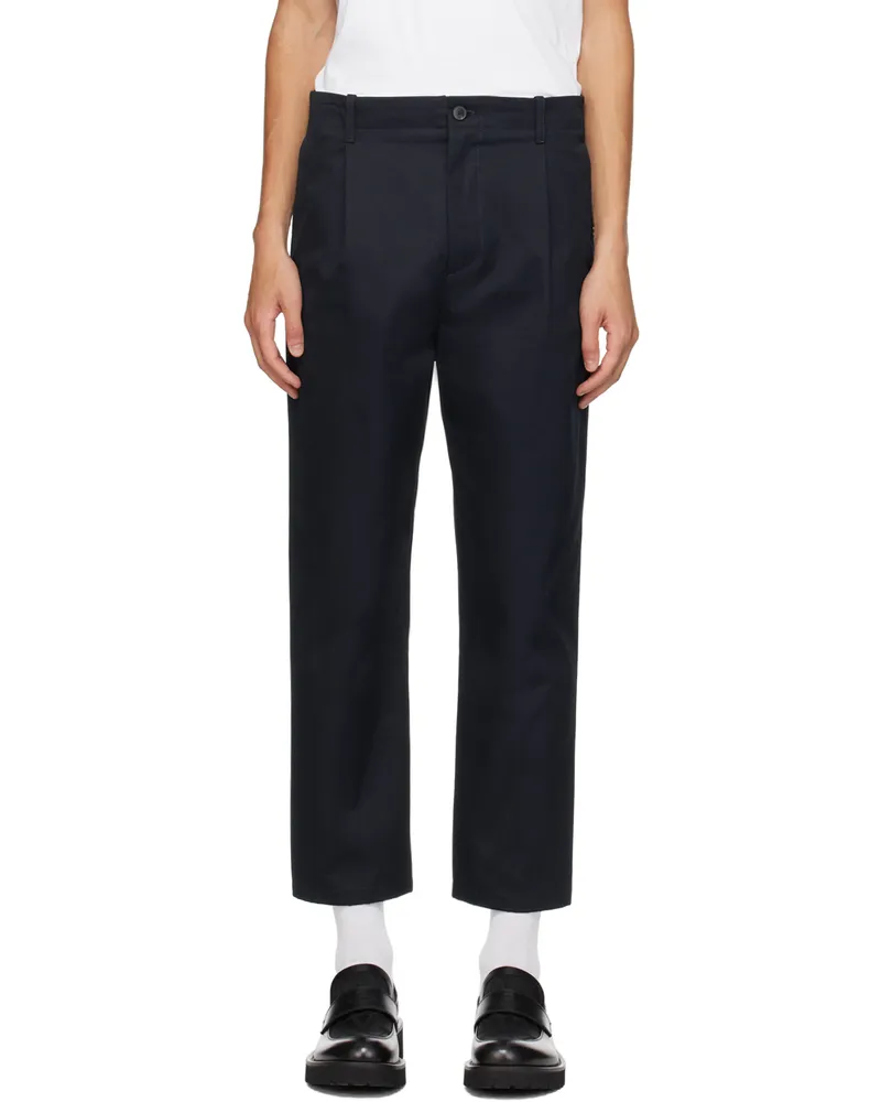 Valentino Garavani Navy Pleated Trousers 598