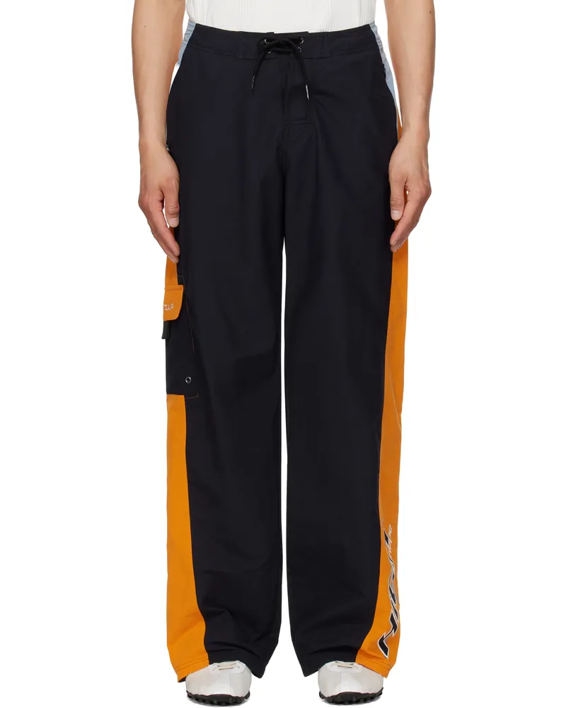 Martine Rose Black & Orange Board Short Sweatpants Blkora