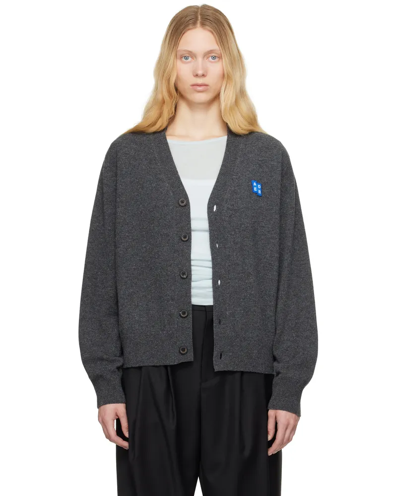 Adererror Gray Sig; BL Tag 01 Cardigan Charcoal