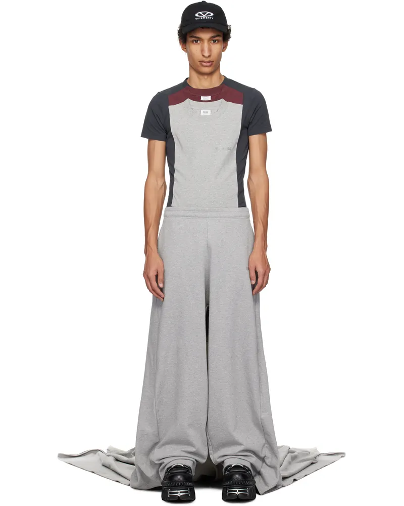 VETEMENTS Gray Runway Train Sweatpants Grey