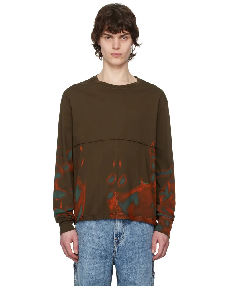 Eckhaus Latta Brown Lapped Long Sleeve T-shirt Oil