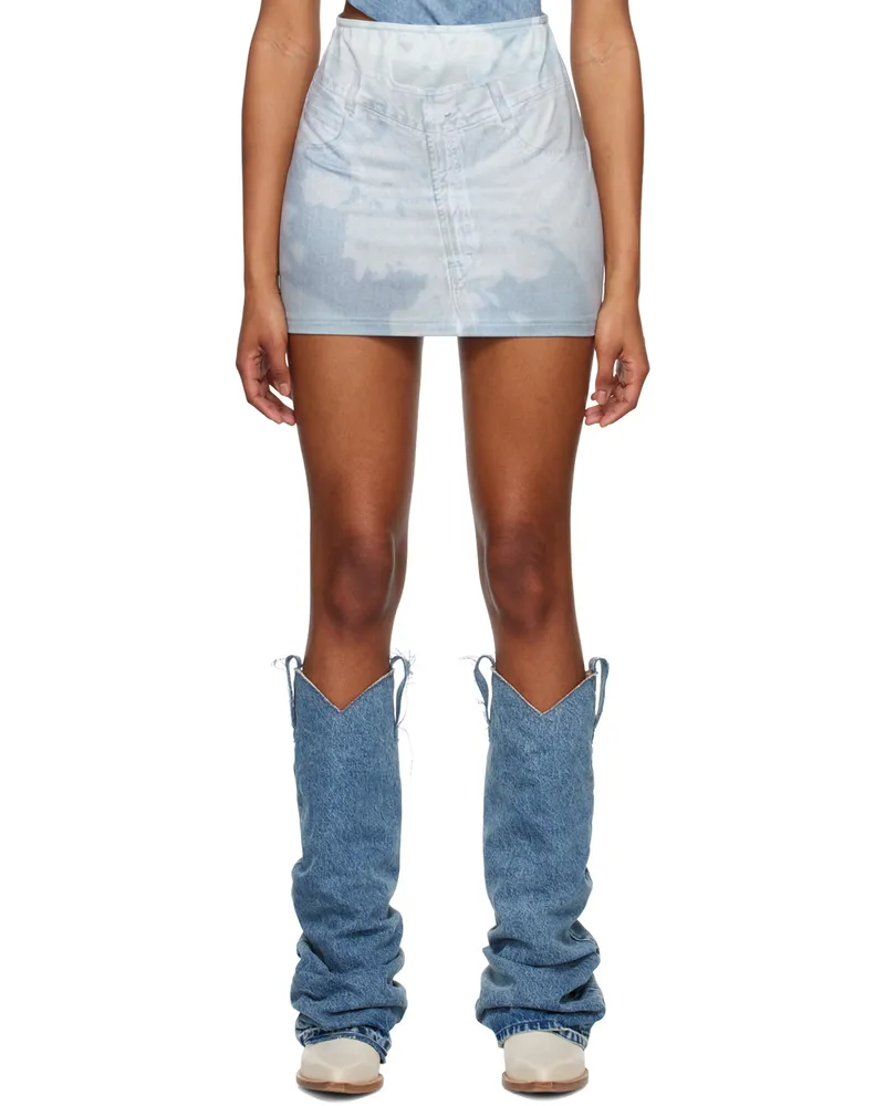 ELLISS SSENSE Exclusive Blue Miniskirt Print