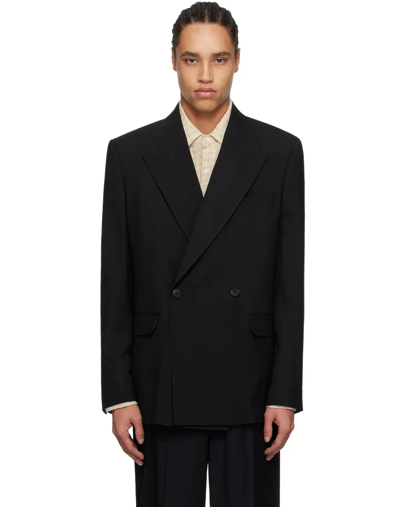 Mfpen Black Double Breasted Blazer Black