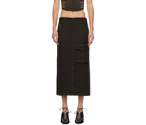 Black Freya Denim Maxi Skirt