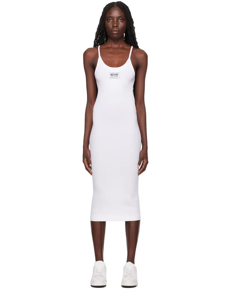 Moschino White Patch Midi Dress A0001