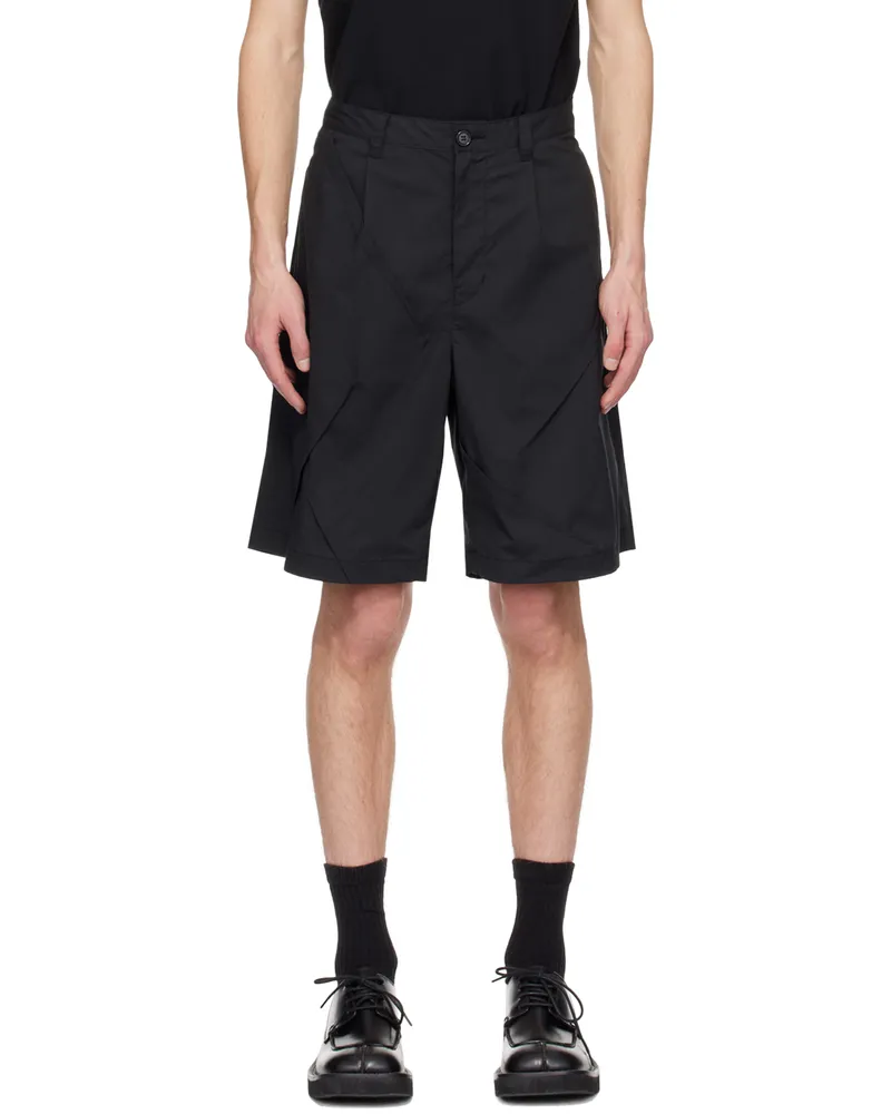 Undercover Black Paneled Shorts Black