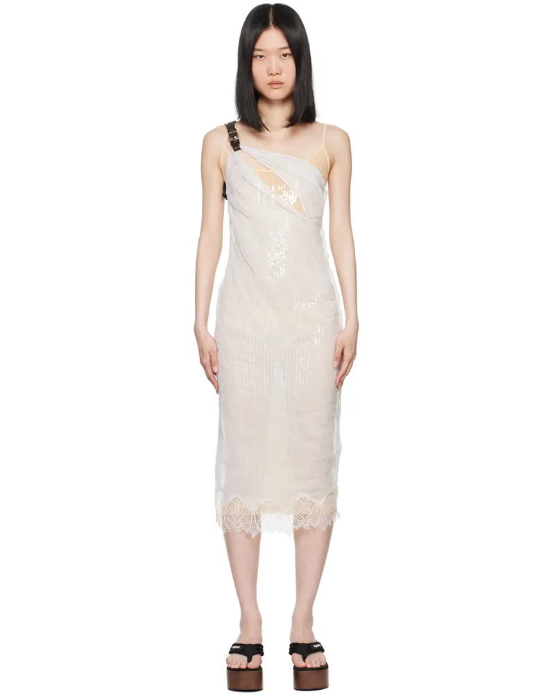 COPERNI White Wrinkled Belt Midi Dress White