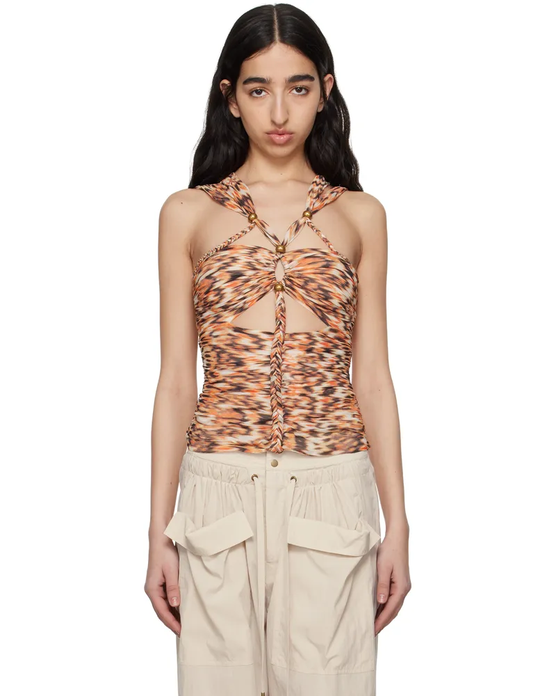 Isabel Marant Orange & Off-White Revon Top Orange