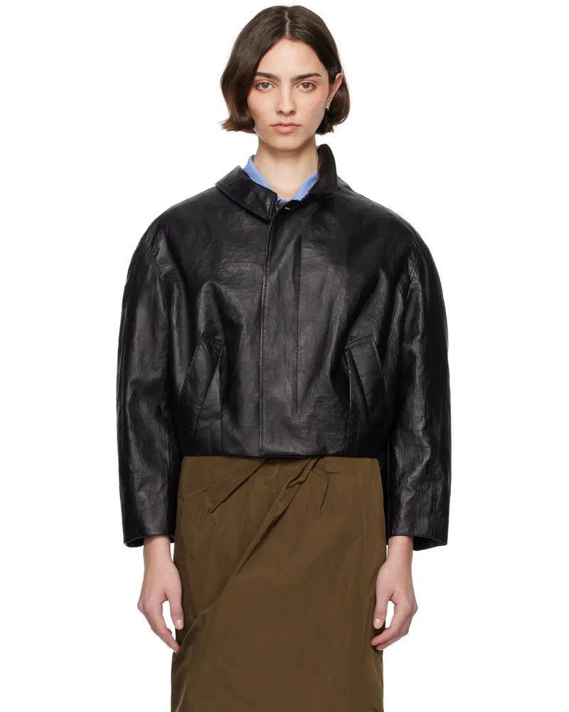 Bally Black Coated Leather Jacket U901