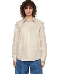 Adererror Beige Fluic Shirt Stripe