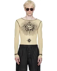 Jean Paul Gaultier Off-White Flocked Long Sleeve T-Shirt 63-nude