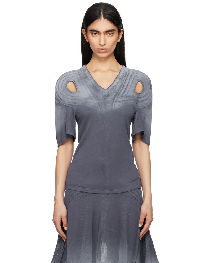 KIKO KOSTADINOV Navy Celritatem Padded T-shirt Sky
