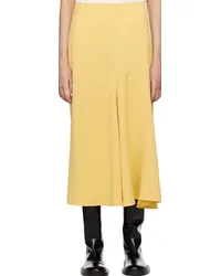 Studio Nicholson Yellow Naye Midi Skirt Butter