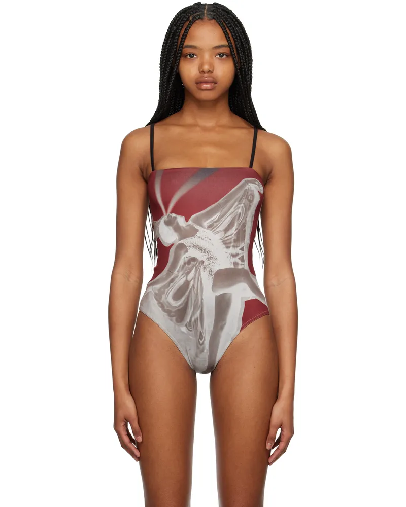 ELLISS Gray Dancing Butterfly Bodysuit Print