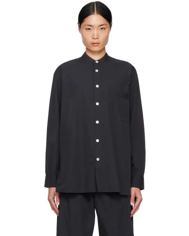 TEKLA Navy Birkenstock Edition Pyjama Shirt Slate