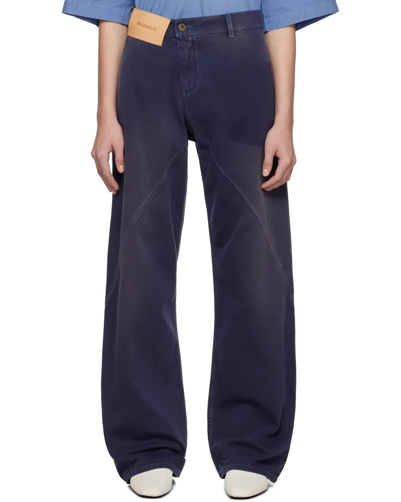 J.W.Anderson Navy Twisted Workwear Jeans 888