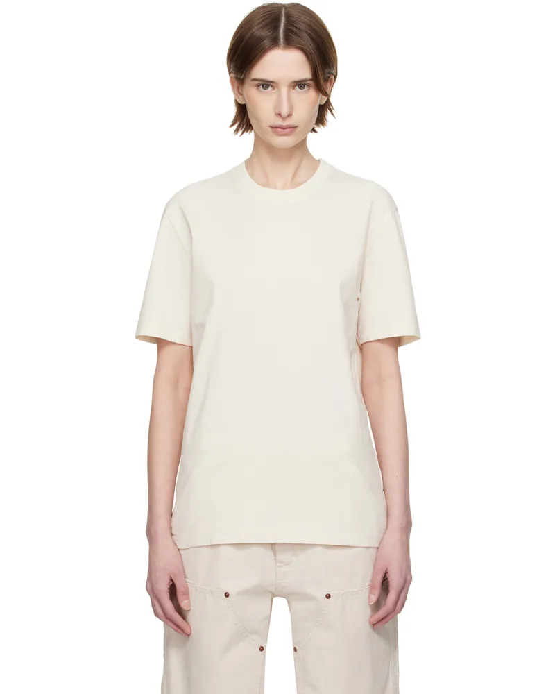 Maison Margiela Three-Pack Beige Cotton T-shirts 968