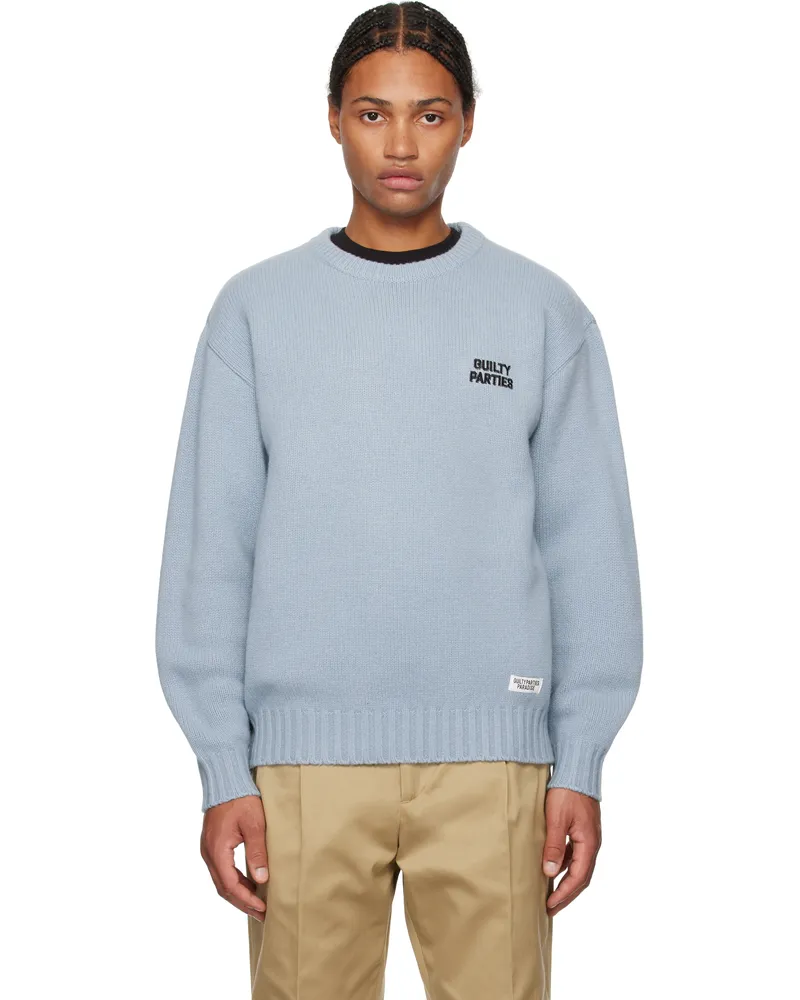 Wacko Maria Blue Classic Knit Sweater Blue