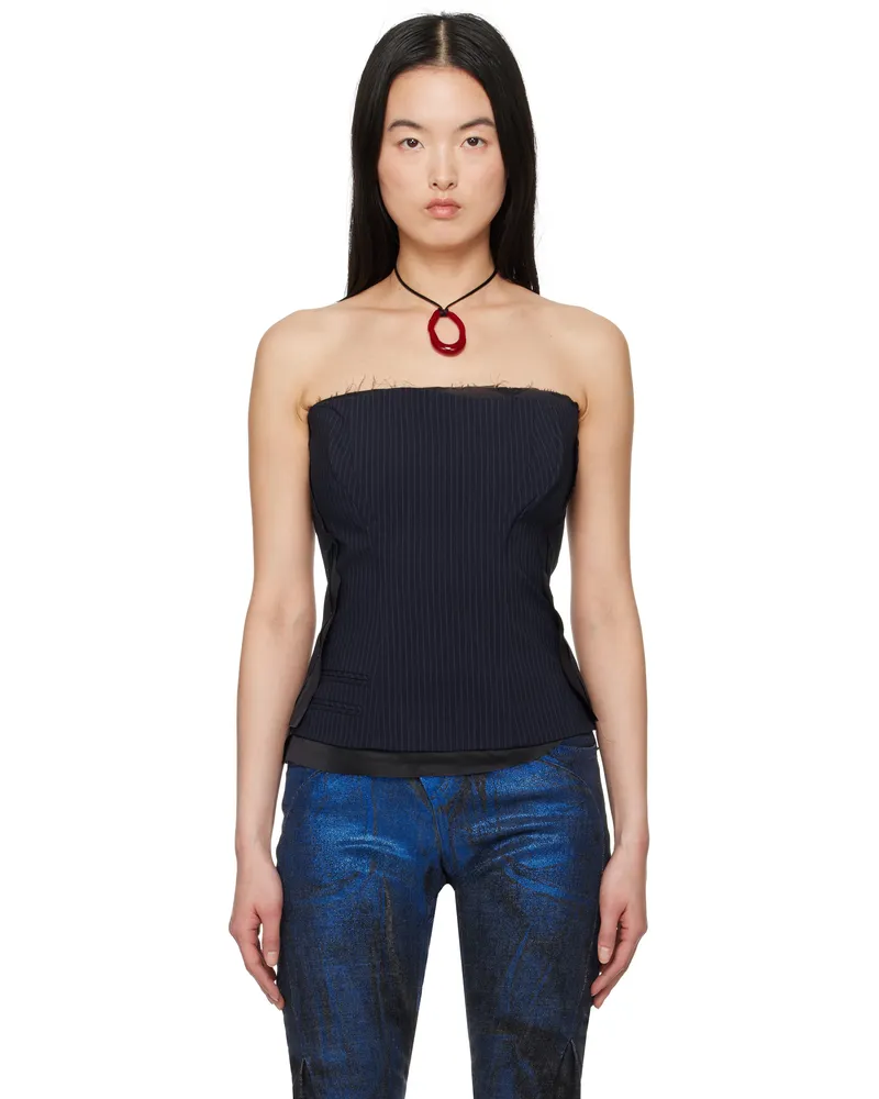 OTTOLINGER Navy Suit Corsage Top Navy