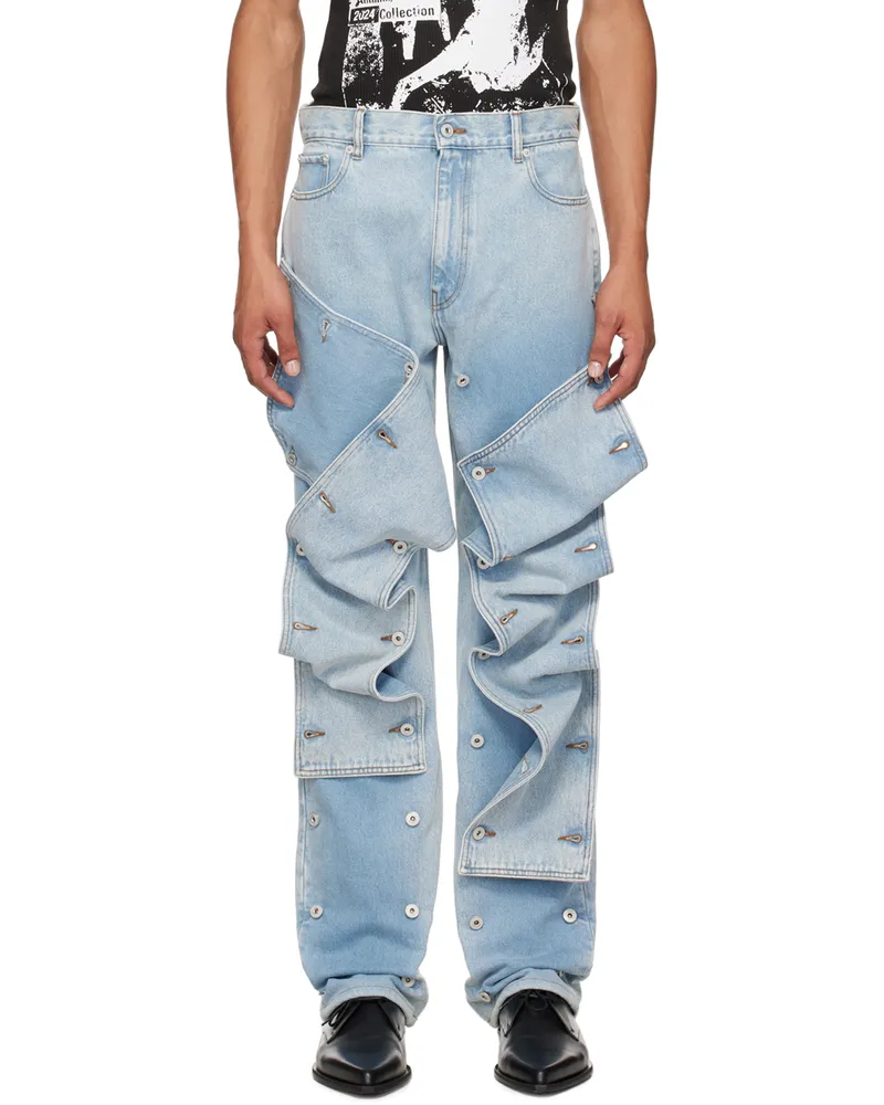 Y/PROJECT Blue Snap Off Jeans Evergreen