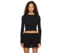 Black New Vintage Cropped Long Sleeve T-Shirt