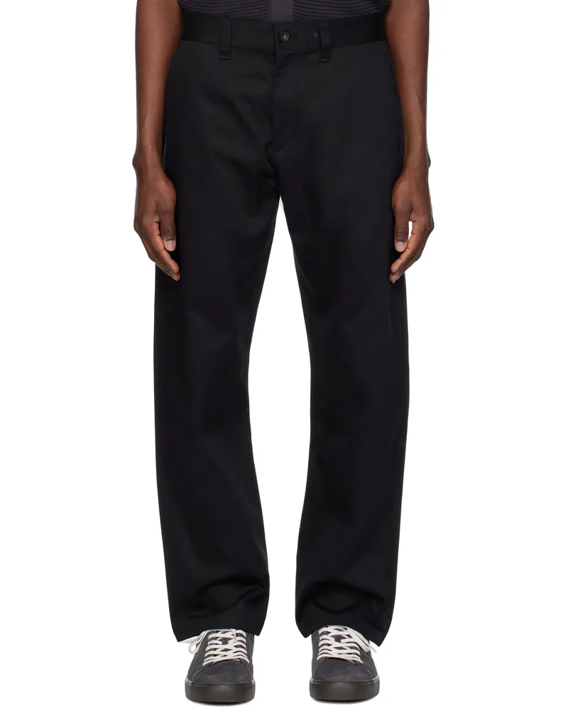 Rag & Bone Black Haydon Straight Fit Cotton Chino Trousers Black