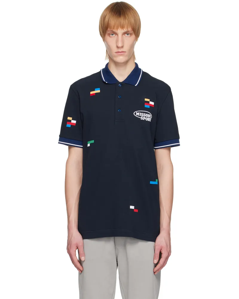 Missoni Navy Tennis-Tail Polo S729i