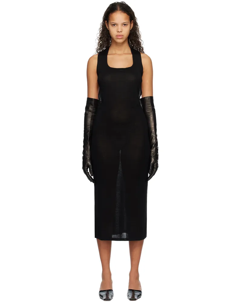 Subtle Le Nguyen Black Scoop Neck Midi Dress Black