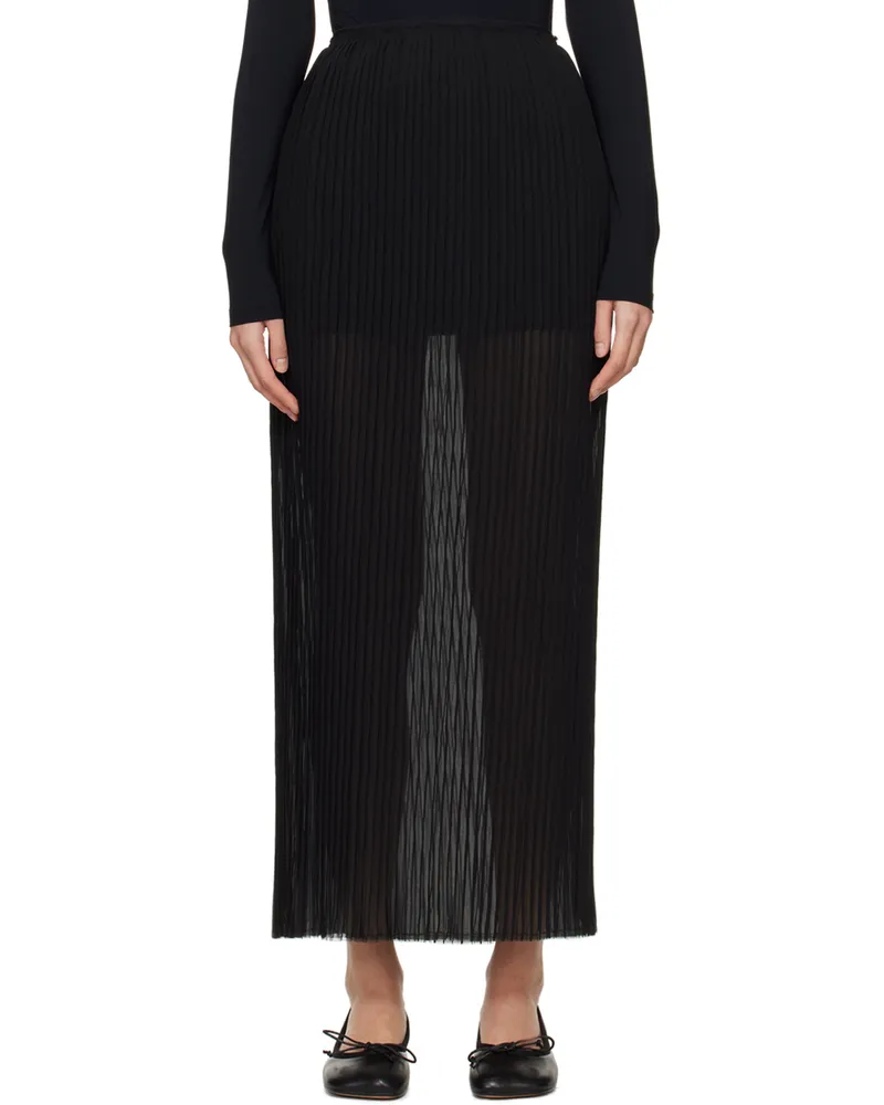 Maison Margiela Black Sheer Maxi Skirt 900