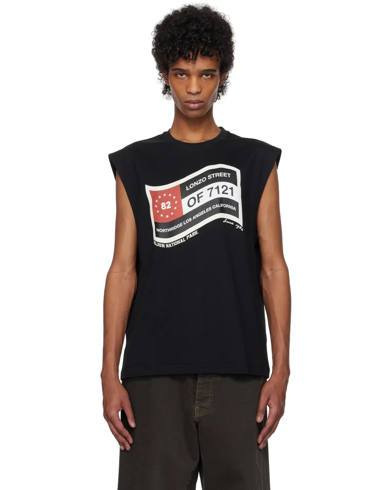 Kijun Black Flag Sleeveless Tank Top Black
