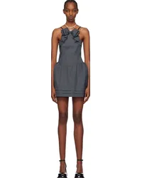 SHUSHU/TONG Gray 3D Bow Minidress Grgrey