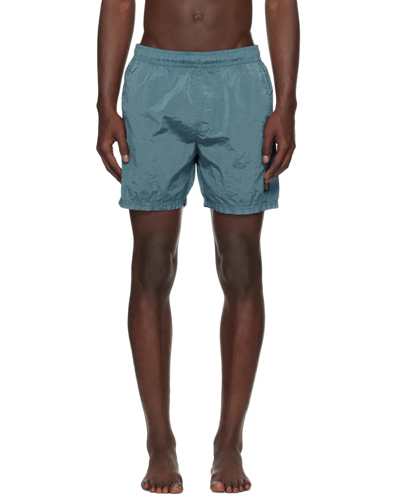 Stone Island Blue B100004 Nylon Metal Swim Shorts V002b