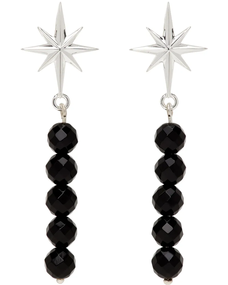Stolen Girlfriends Club Silver & Black Drop Earrings Sterling